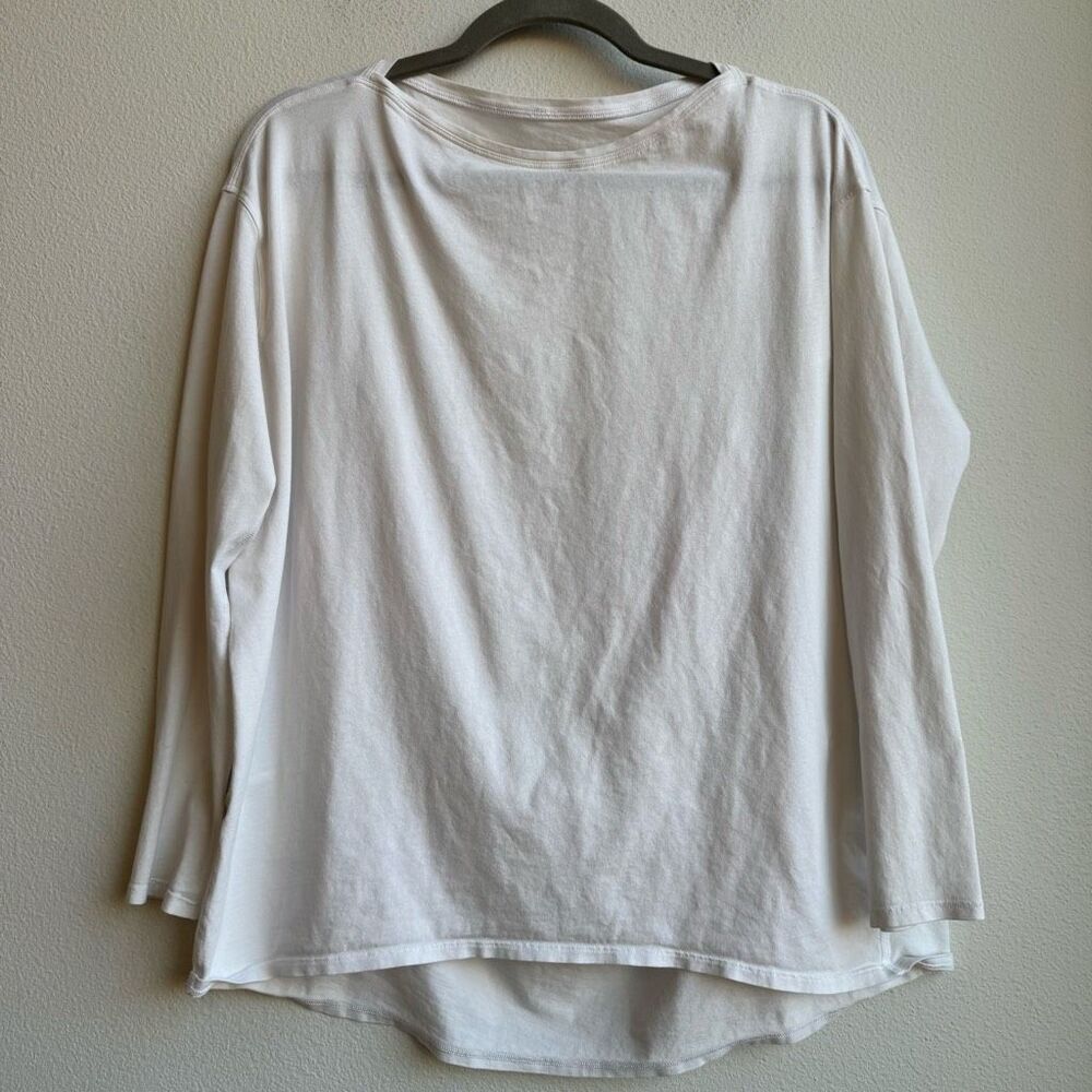 Lululemon Back In Action Long Sleeve Classic White size 8/10 Pima Cotton